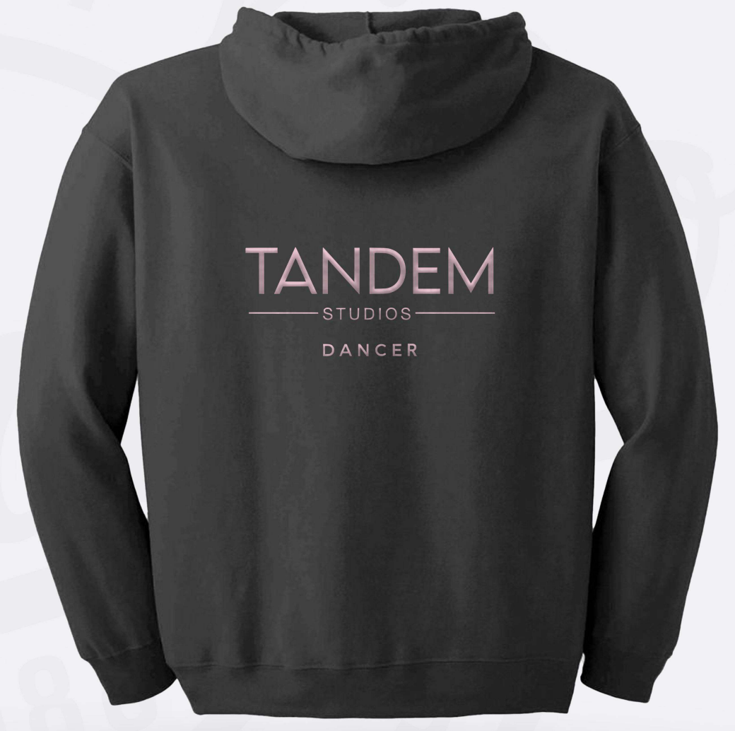 Tandem Embroidered Zip-Up Hoodie - DANCER